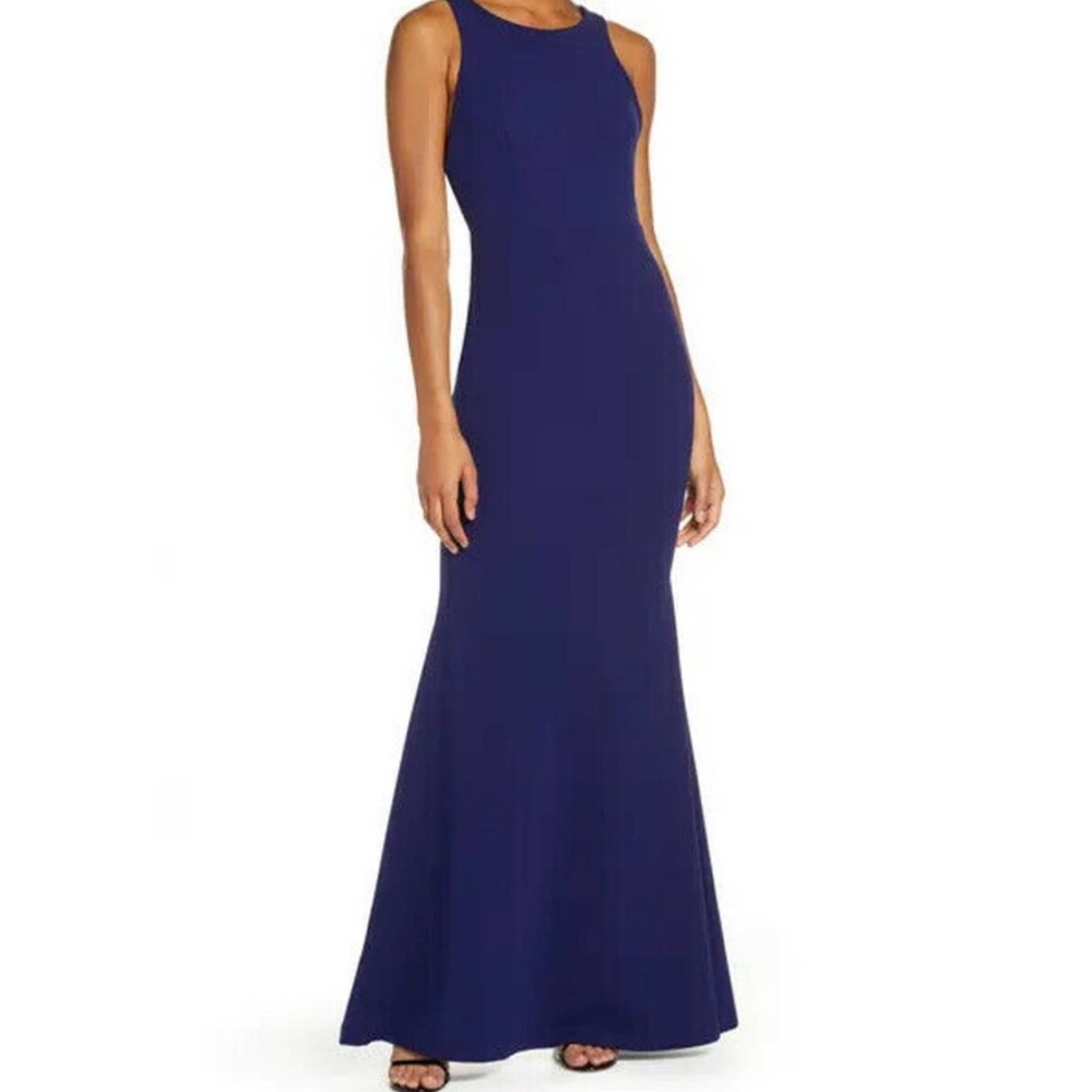 Lulu’s Navy Crepe Maxi Dress